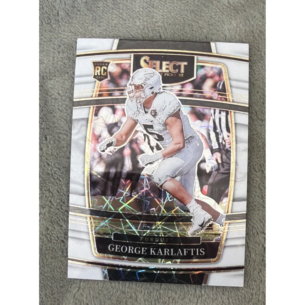 2022 Panini Select Draft Picks - Concourse George Karlaftis #25 White Lazer...